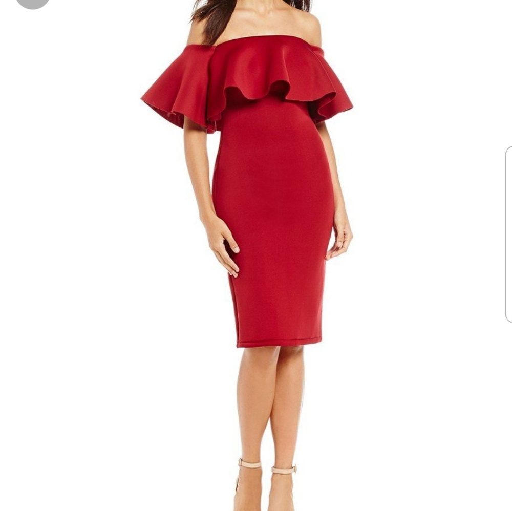 Gianni bini off the shoulder scuba dress